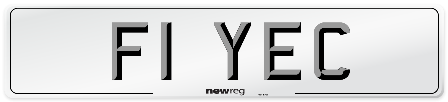 F1 YEC Number Plate from New Reg